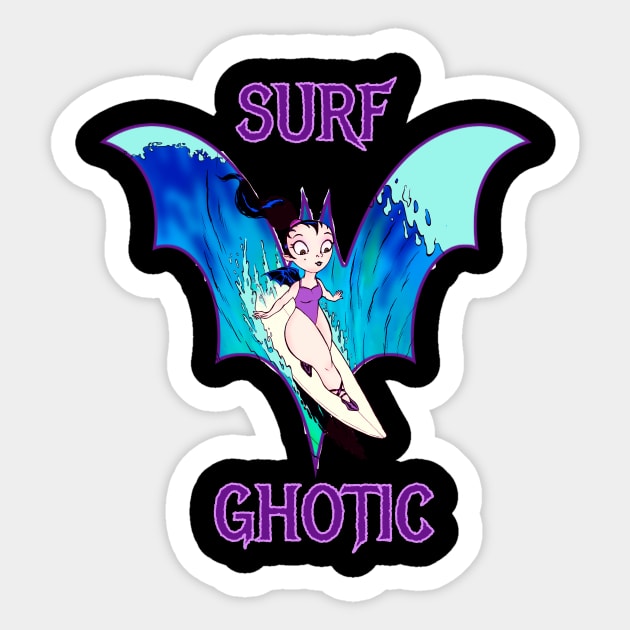 Ghotic Surf Sticker by CarmoStudio